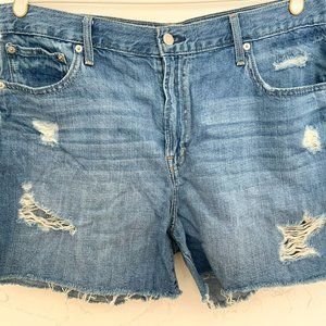 Distressed cut-off jean shorts, Size 32